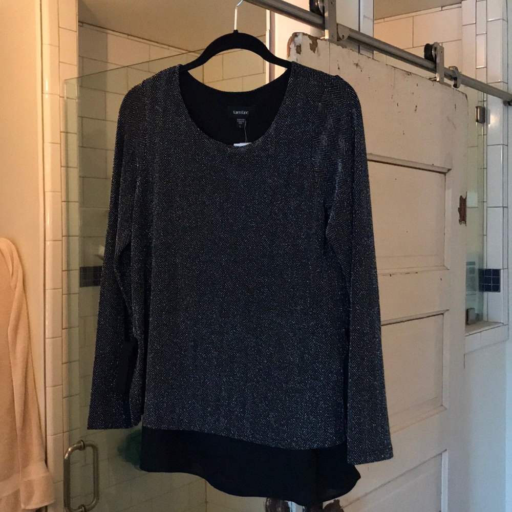 Karen Kane Metallic Tie Top